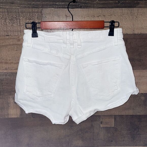 McGuire Damn Fine Baja High Rise White Jean Shorts with Embroidery - Picture 8 of 12